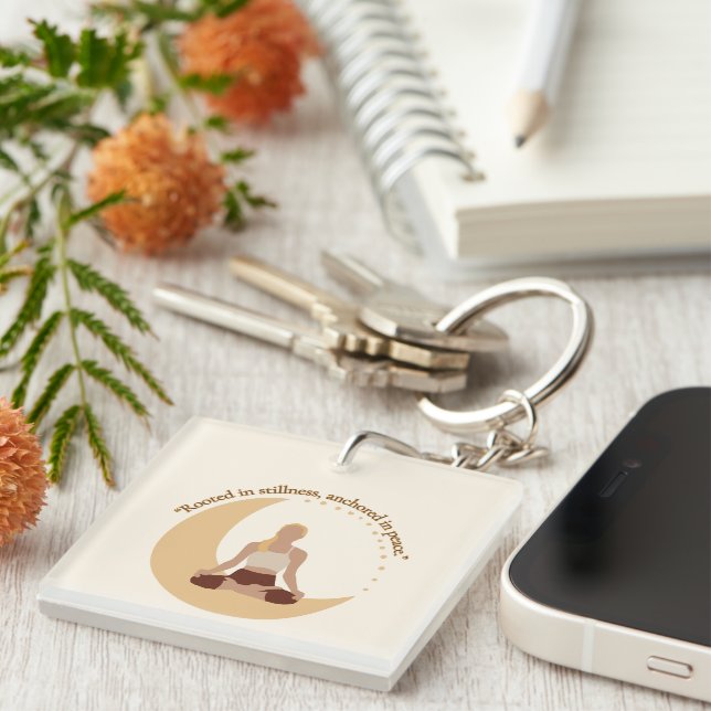 Moon Meditation – Celestial Wellness  Key Ring (Front Right)