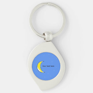 Moon – Minimal Lunar Custom Text Design Key Ring