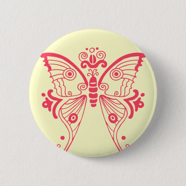 Moon Moth 6 Cm Round Badge (Front)