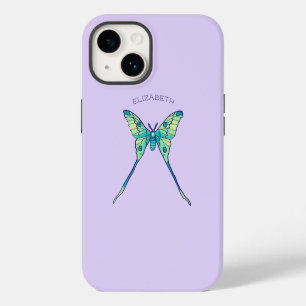 Moon Moth Magic - Purple Butterfly Lover Art iPhone 14 Case