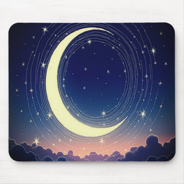 Moon Mouse Pad - Magical Desk Accessory (Front)