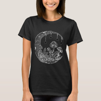 Moon mushroom celestial boho design T-Shirt