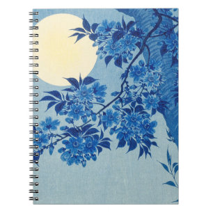 Moon Night Evening Tree Blue Moonlit Notebook