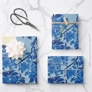 Moon Night Evening Tree Blue Moonlit Wrapping Paper Sheet