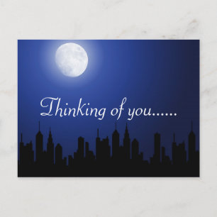 Moon Night Sky City Peace Love Destiny Party Art Postcard