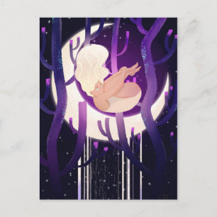 Moon Nymph in Woods Postcard