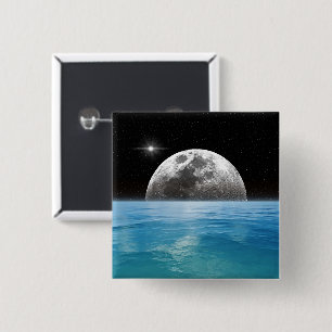 Moon Ocean 15 Cm Square Badge