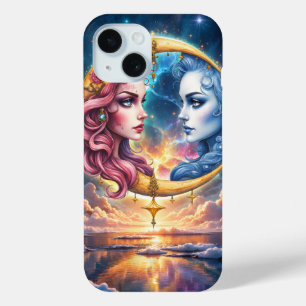 Moon of Eternal Balance – Fire & Water Souls. iPhone 15 Case