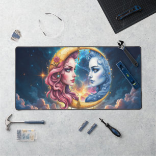 Moon of Eternal Balance – Fire & Water Souls. Desk Mat