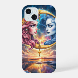Moon of Eternal Balance – Fire & Water Souls. iPhone 15 Case