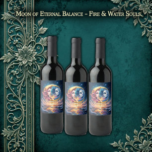 Moon of Eternal Balance – Fire & Water Souls. Wine Label