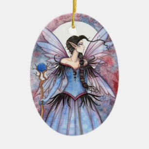 Moon of Winter Fairy Fantasy Art Ceramic Ornament
