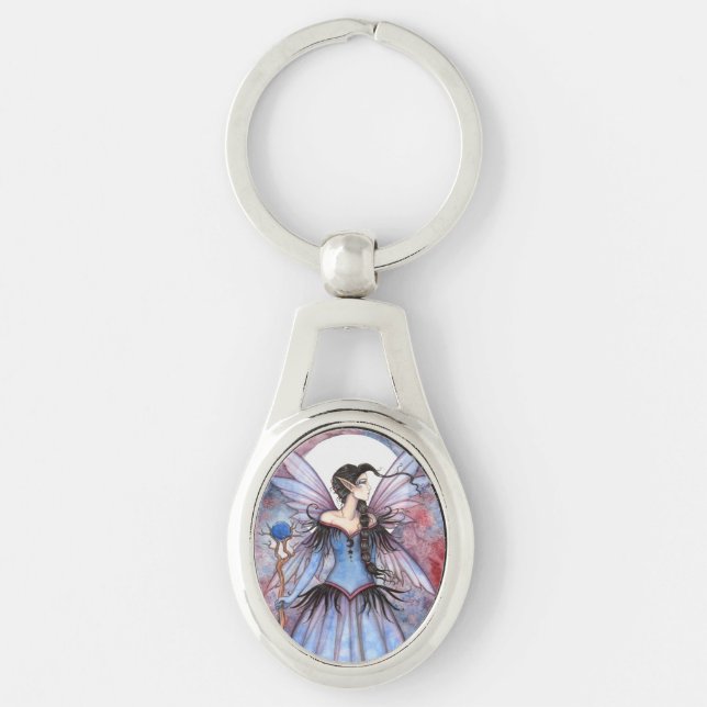 Moon of Winter Fairy Fantasy Art Key Ring (Front)