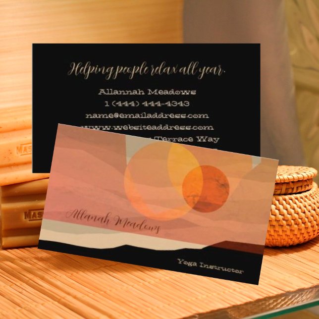 Moon on the Lake Meditation Business Card (Creator Uploaded)