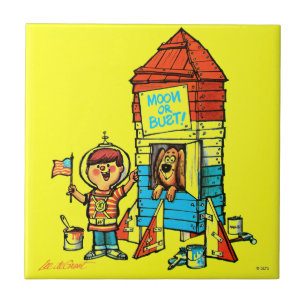 Moon or Bust! Ceramic Tile