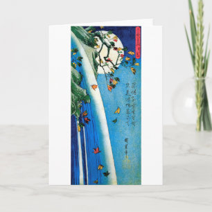 Moon over a Waterfall, Hiroshige, Ukiyo-e Card
