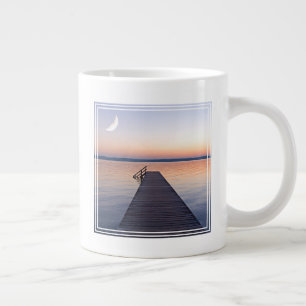 Moon Over Buscharner Footbridge   Starnberg Lake Large Coffee Mug