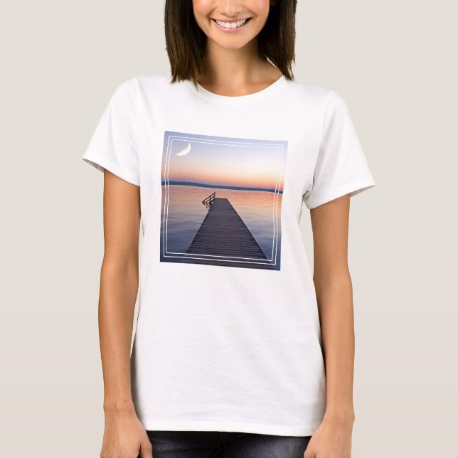 Moon Over Buscharner Footbridge | Starnberg Lake T-Shirt (Front)