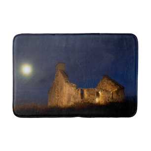 Moon Over Cottage Ruins County Galway, Ireland Bath Mat
