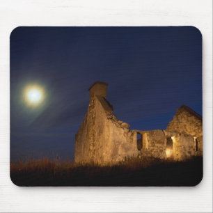 Moon Over Cottage Ruins County Galway, Ireland Mouse Pad