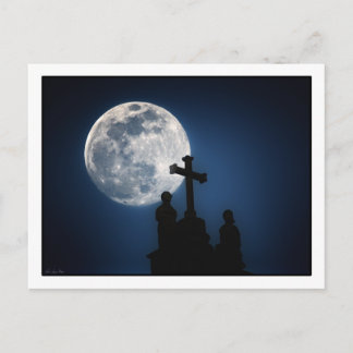 Moon over Cusco Cathederal, Peru. post card