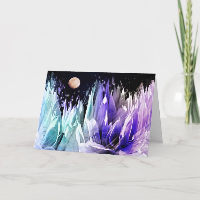 "Moon Over Iceland" Greeting Card (Front)