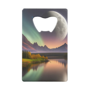 Moon over Mountain Landscape