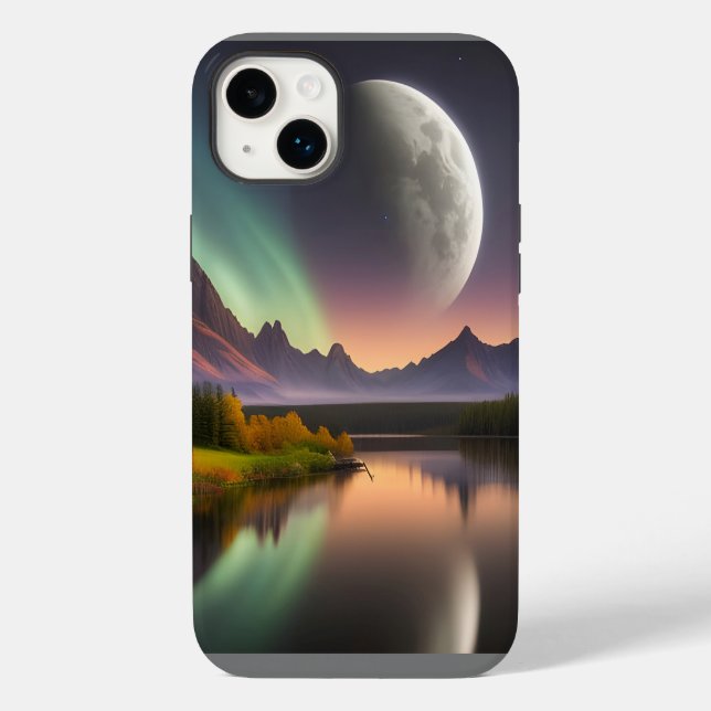 Moon over Mountain Landscape Case-Mate iPhone Case (Back)
