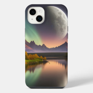 Moon over Mountain Landscape iPhone 14 Plus Case