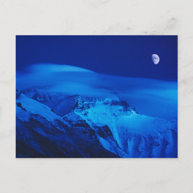 Moon Over Mt. Everest Tibet, China Postcard (Front)