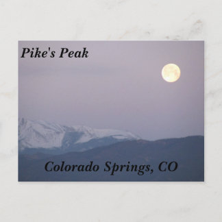 Moon Over Pike's Peak Postcard