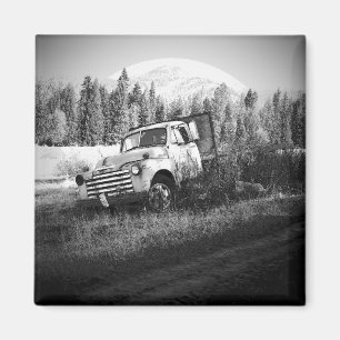 Moon Over Rust Old Farm Truck Magnet