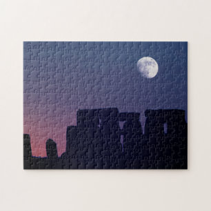 Moon Over Stonehenge Wiltshire, England Jigsaw Puzzle