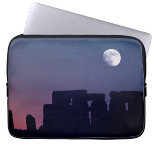 Moon Over Stonehenge   Wiltshire, England Laptop Sleeve