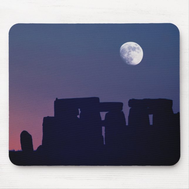 Moon Over Stonehenge | Wiltshire, England Mouse Pad (Front)