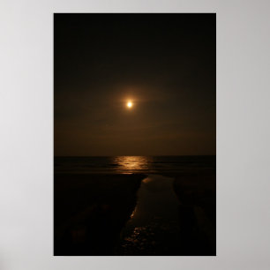 Moon Over The Atlantic Poster