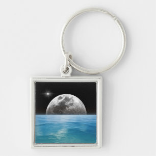 Moon Over the Ocean Key Ring