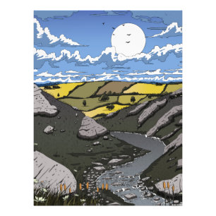 Moon Over The Valley Photo Print