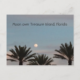 Moon over Treasure  Island Florida Postcard