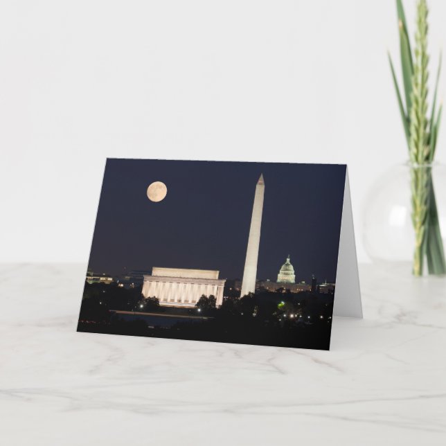 Moon over Washington DC Card (Front)