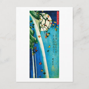 Moon Over Waterfall Hiroshige Japanese Fine Art Postcard