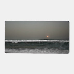 Moon Over Waves Desk Mat