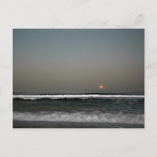 Moon Over Waves Postcard