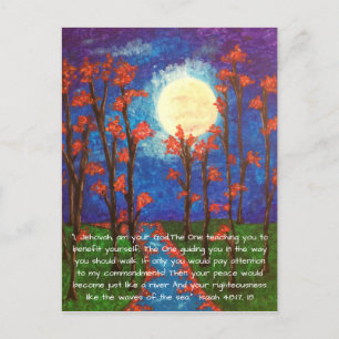 Moon Painting~Peace Like a RIver Postcard