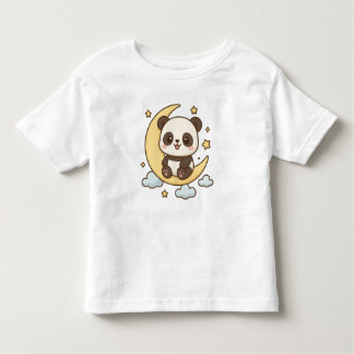 Moon Panda – Cute Panda Sitting on Crescent Toddler T-Shirt