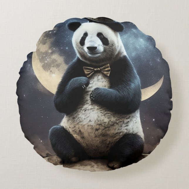 Moon Panda Round Cushion (Front)