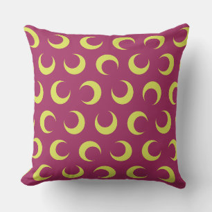 Moon pattern on purple background cushion