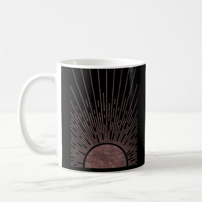 Moon Phase Arch Abstract Sun And Sun Rays Set, 1/6 Coffee Mug (Left)