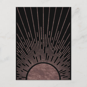 Moon Phase Arch Abstract Sun And Sun Rays Set, 1/6 Postcard