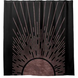 Moon Phase Arch Abstract Sun And Sun Rays Set, 1/6 Shower Curtain
